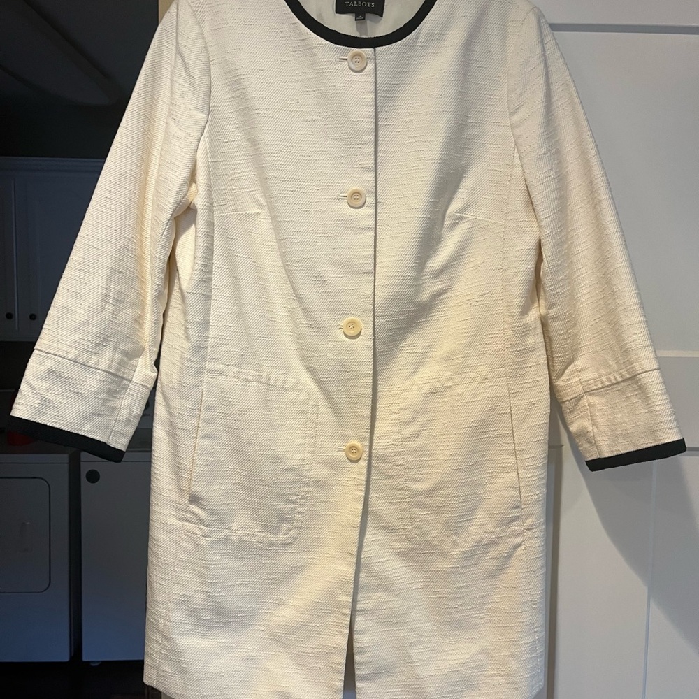 Talbots Cream Blazer with Black Accents